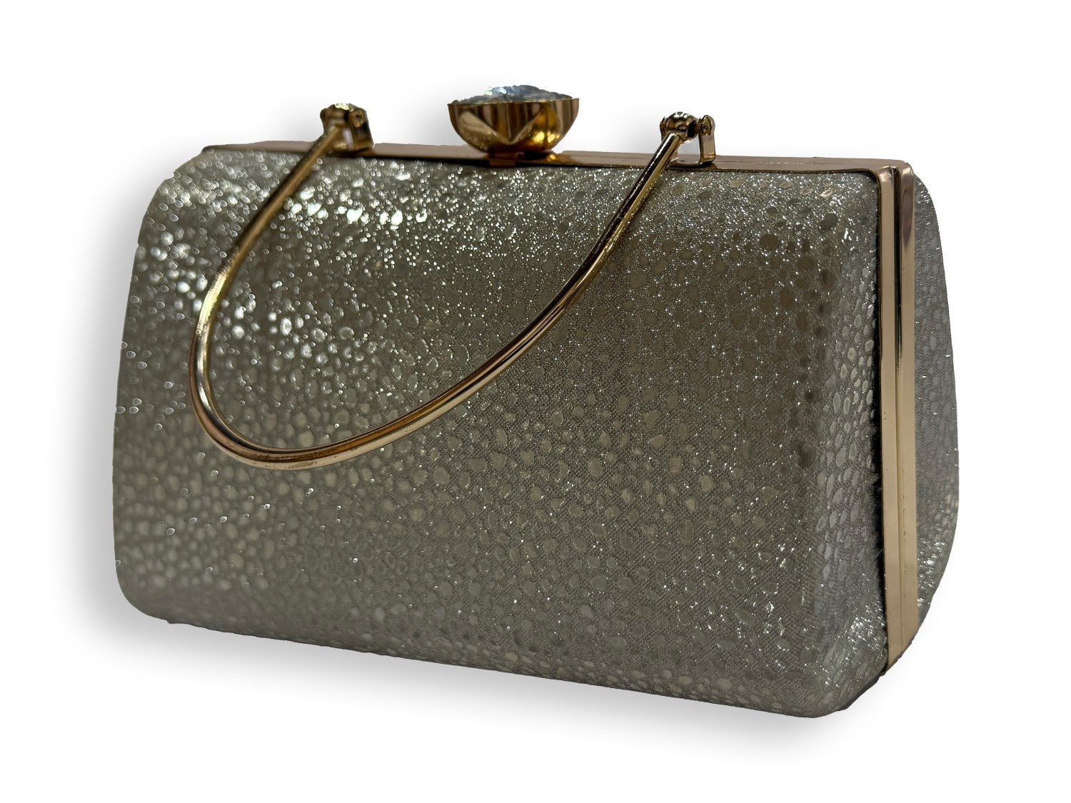 KarryQ Luxe Silver Metallic Box Clutch for Women | Premium Party, Wedding & Evening Handbag