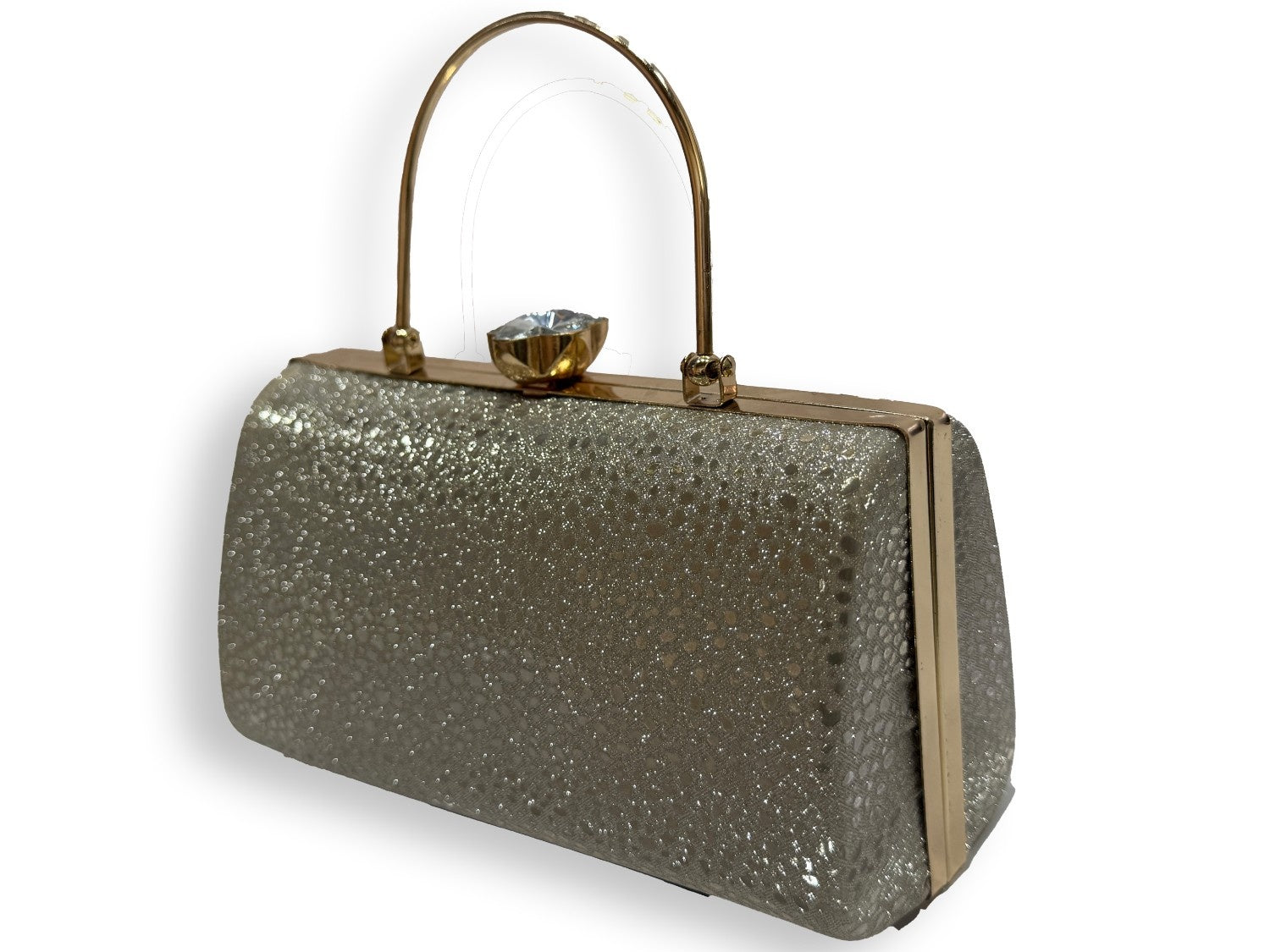 KarryQ Luxe Silver Metallic Box Clutch for Women | Premium Party, Wedding & Evening Handbag