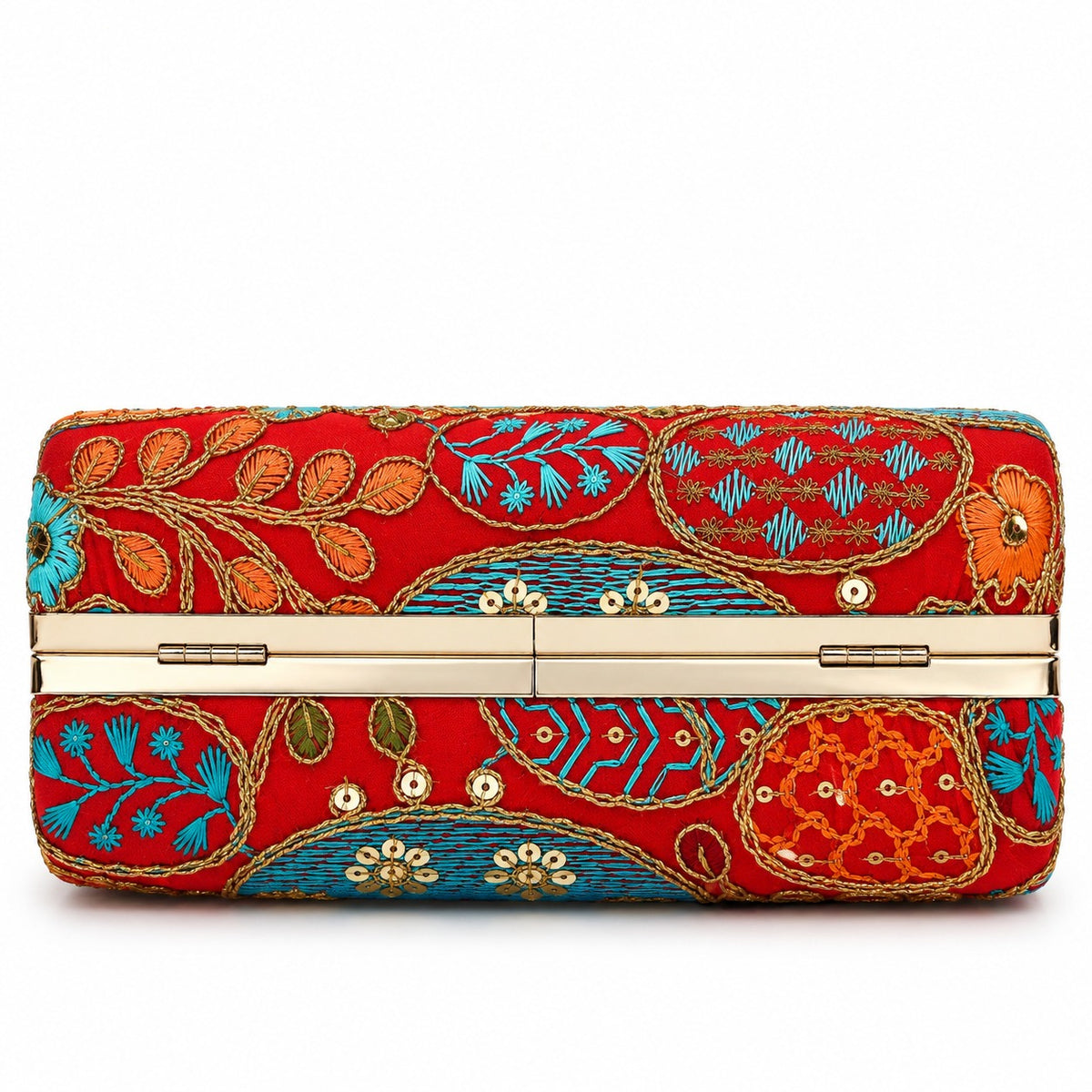 KarryQ Red Sequin Oval Box Clutch