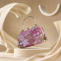 KarryQ Lavender Sequin Oval Embroidered Curved Frame Clutch