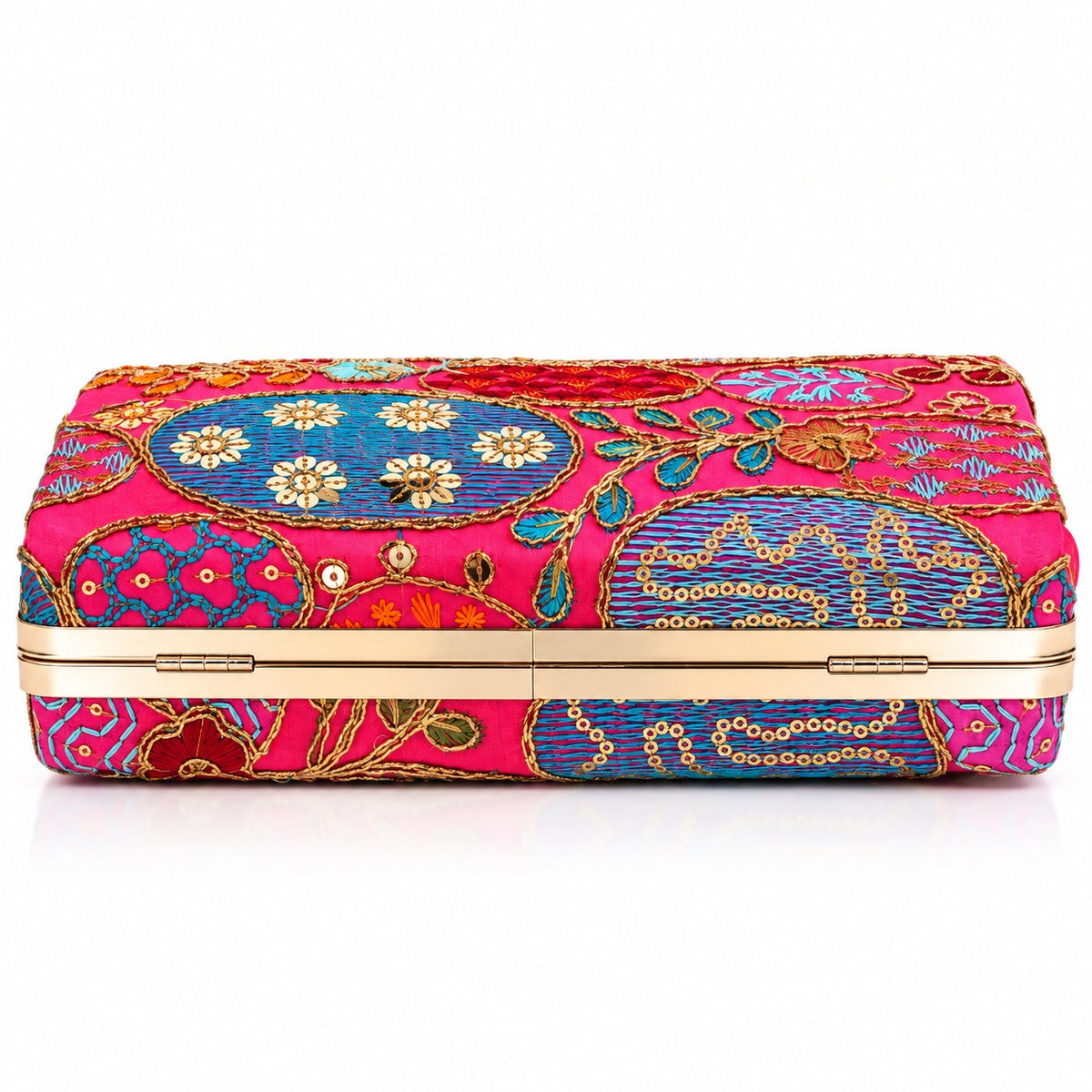 KarryQ Hot Pink Sequin Oval Box Clutch