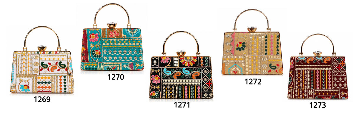KarryQ White Patchwork Paisley Frame Handbag