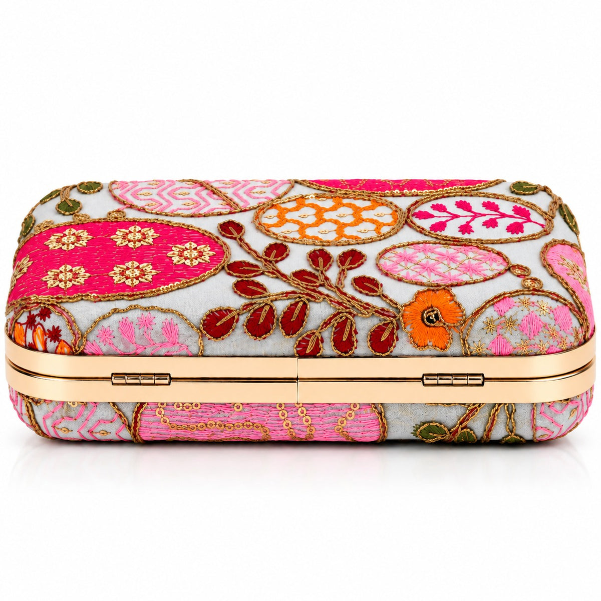 KarryQ Lavender Pink Sequin Oval Box Clutch Purse