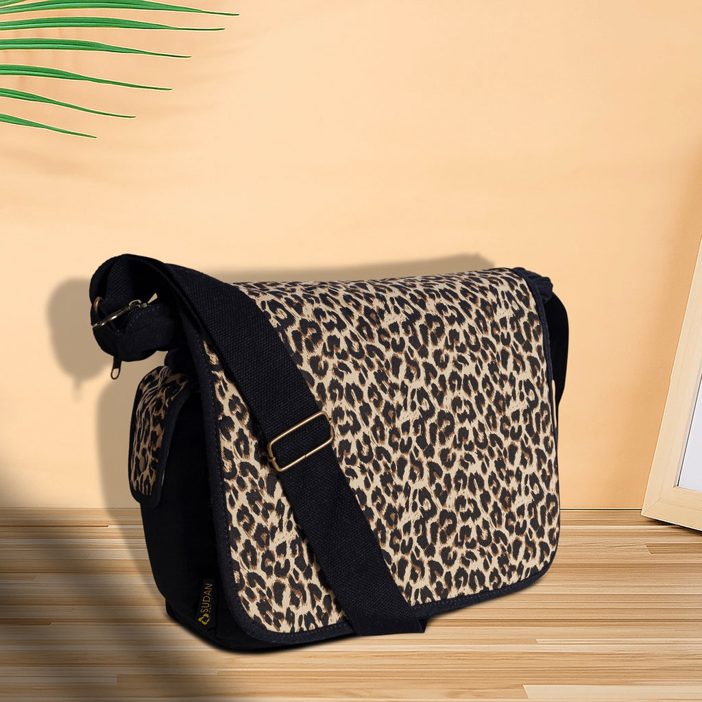 Sudan Premium Leopard Print Messenger Sling Bag for Women | Fashion Crossbody Shoulder Bag | Stylish Side Bag for College, Office, Travel & Everyday Use