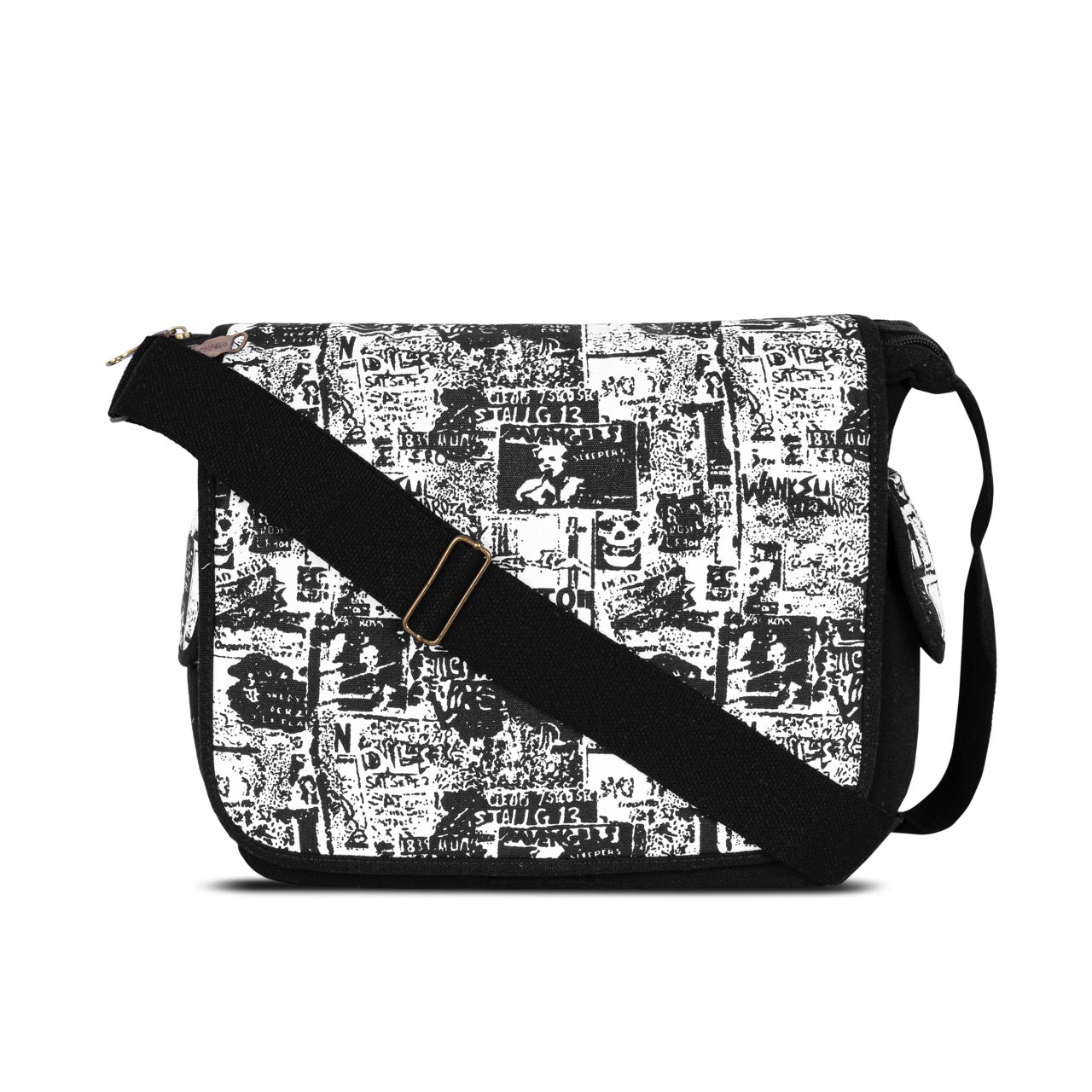 Vintage Newspaper Print Messenger Sling Bag for Men & Women | Premium Crossbody Shoulder Bag | Casual Side Bag for College, Office, Travel & Everyday Use