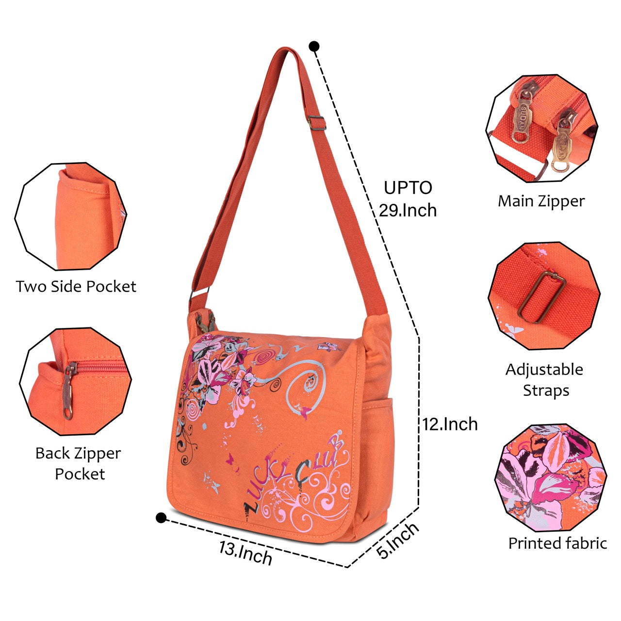 Seenlee Premium Floral Messenger Sling Bag for Women | Stylish Crossbody Side Bag | College, Office, Travel & Daily Use Shoulder Bag