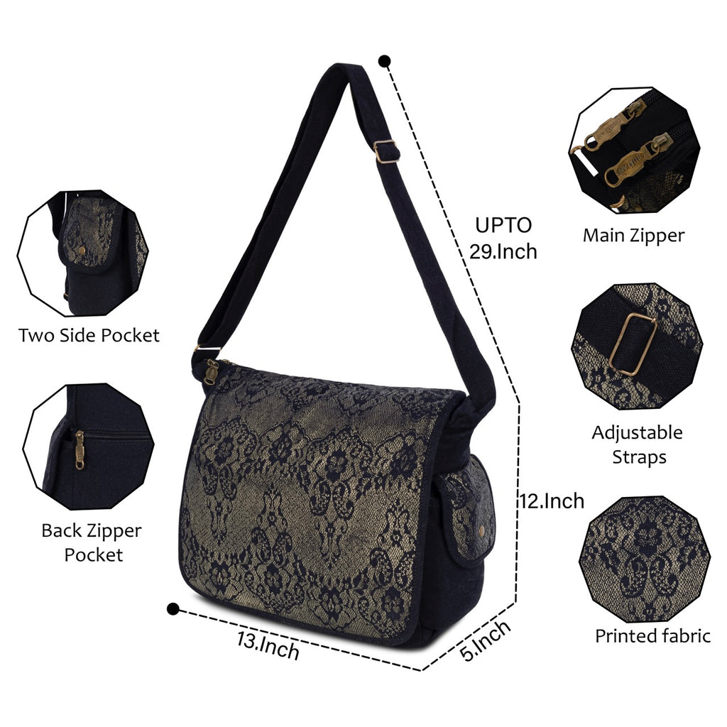 Seenlee Premium Messenger Sling Bag for Men & Women | Stylish Office, College & Travel Crossbody Shoulder Bag | Adjustable Strap | Multipurpose Side Bag