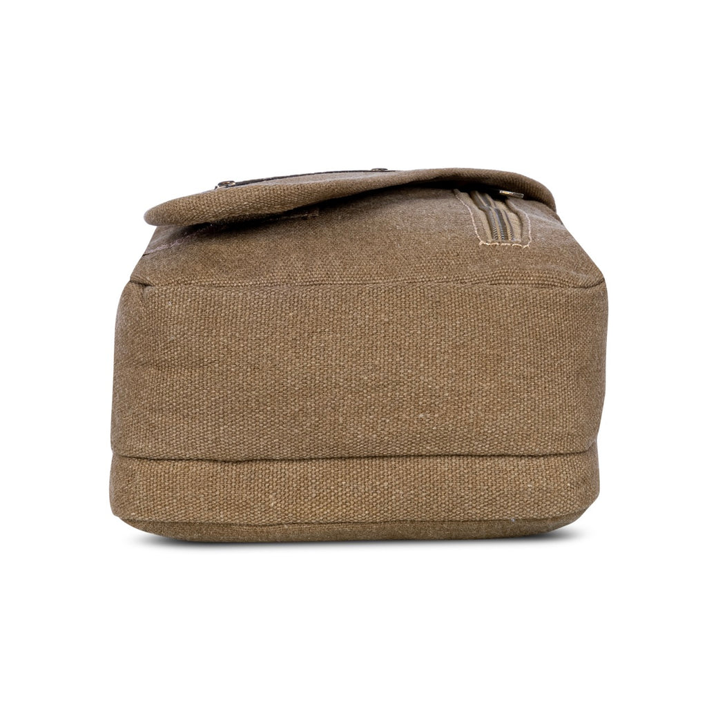 Sudan Premium Canvas Mini Sling Bag for Men | Compact Crossbody Pouch | Travel Side Bag with Adjustable Strap | Mobile Wallet Passport Organizer | Khaki