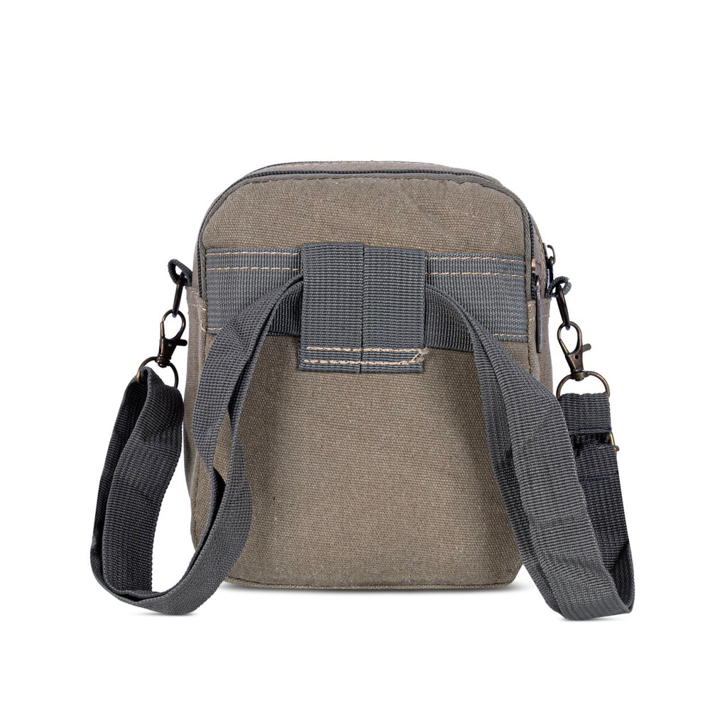 Sudan Premium Canvas Mini Sling Bag for Men | Compact Crossbody Side Pouch | Mobile Wallet Passport Travel Organizer | Adjustable Shoulder Bag | Grey
