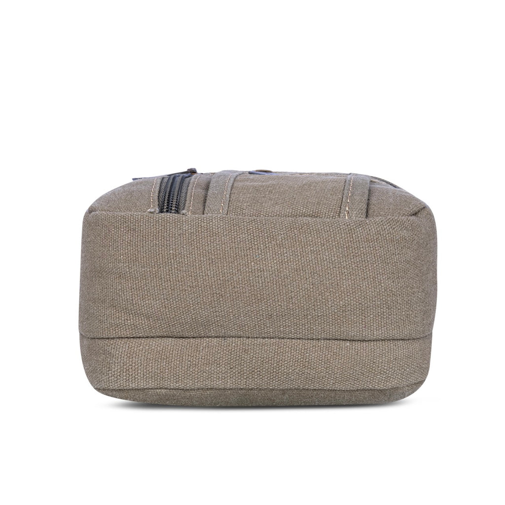 udan Premium Canvas Mini Sling Bag for Men | Multi Pocket Crossbody Side Bag | Travel Pouch Organizer | Mobile Wallet Passport Shoulder Bag | Grey
