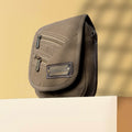 Sudan Premium Canvas Mini Sling Bag for Men | Compact Crossbody Side Pouch | Multi Pocket Travel Organizer | Mobile Wallet Passport Shoulder Bag | Khaki Brown