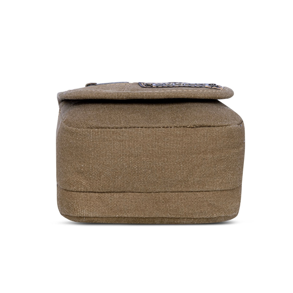 Sudan Premium Canvas Mini Sling Bag for Men | Compact Crossbody Side Pouch | Multi Pocket Travel Organizer | Mobile Wallet Passport Shoulder Bag | Khaki Brown