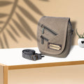 Sudan Premium Canvas Mini Sling Bag for Men | Multi Pocket Crossbody Side Pouch | Adjustable Shoulder Bag for Mobile, Wallet, Passport & Travel Essentials | Grey