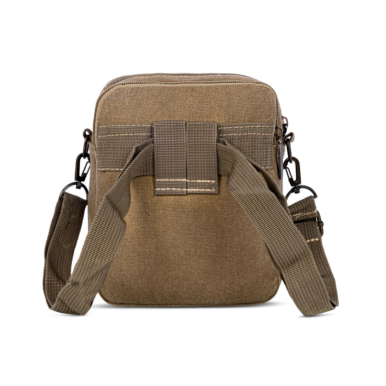 Sudan Premium Canvas Mini Sling Bag for Men | Compact Crossbody Pouch | Travel Side Bag with Adjustable Strap | Mobile Wallet Passport Organizer | Khaki