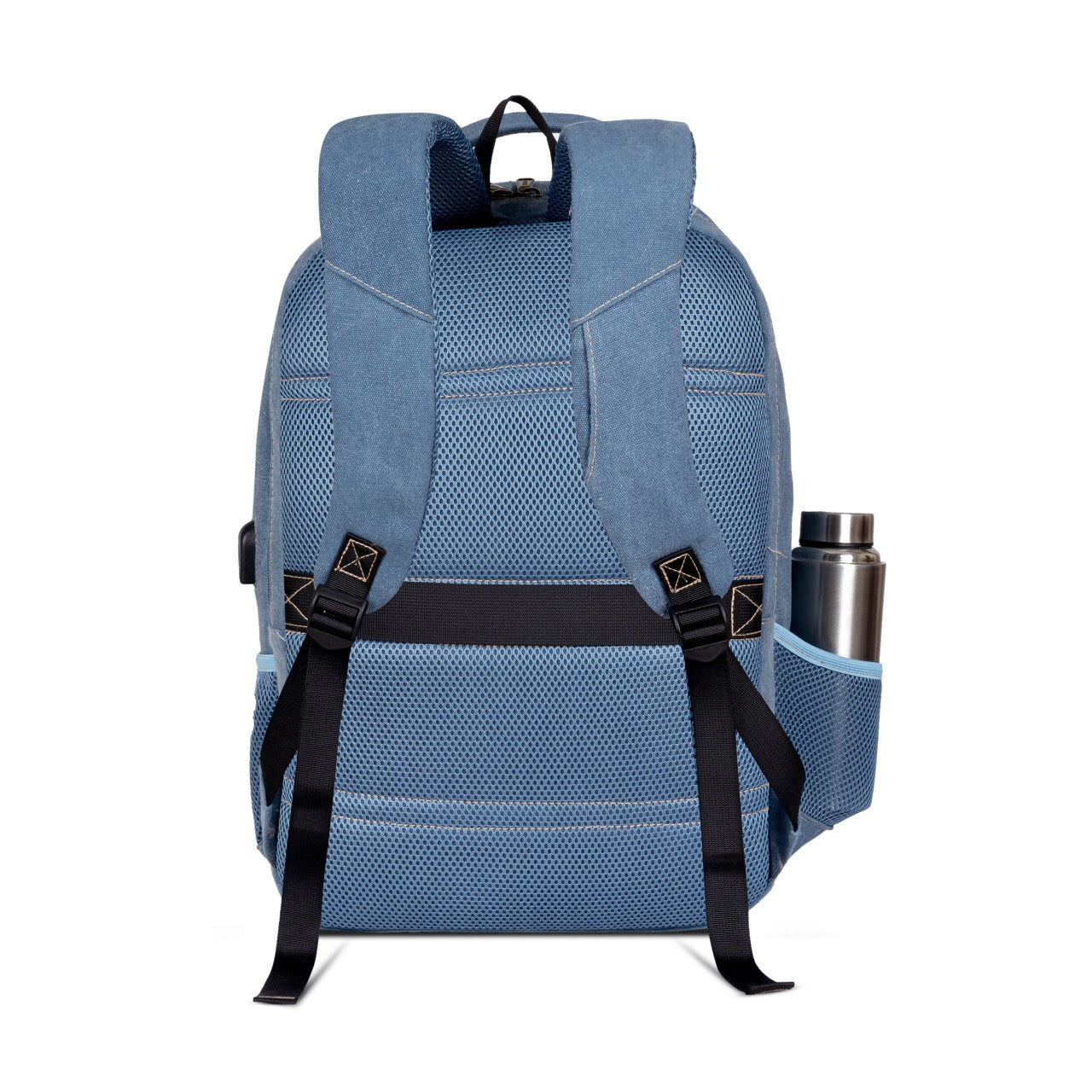 Sudan Premium Canvas Laptop Backpack for Men & Women | Spacious Multi-Compartment College, Office & Travel Bag | Laptop Backpack with Organizer Pockets & Bottle Holder | Blue