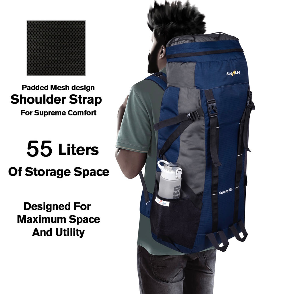 Seenlee 55L Premium Trekking Backpack | Waterproof Hiking Rucksack | Camping, Mountaineering & Travel Backpack for Men & Women