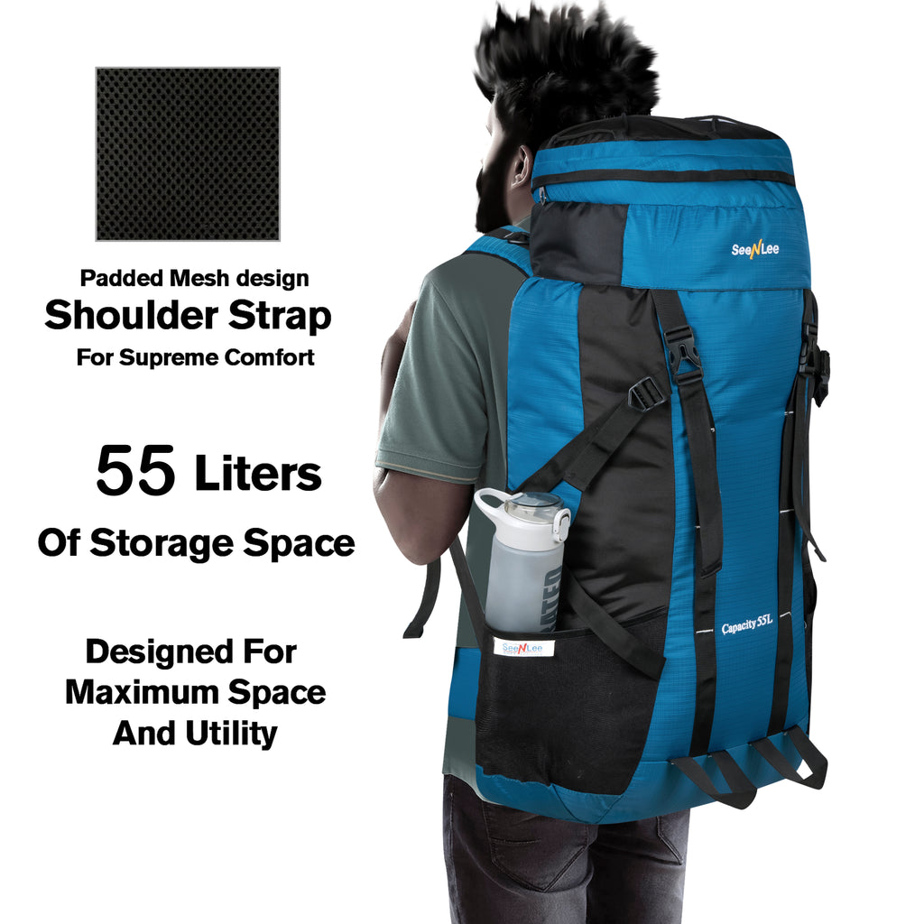 Seenlee 55L Trekking Backpack | Large Capacity Hiking Rucksack | Camping, Backpacking & Adventure Travel Bag for Men & Women