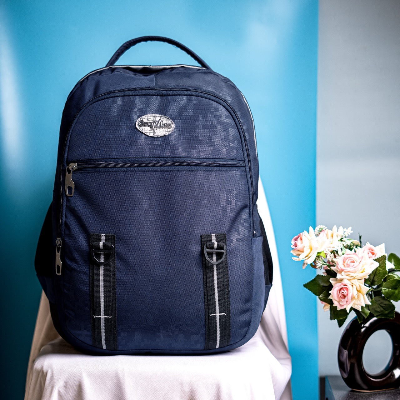 Seenlee Premium Navy Blue Backpack | Stylish Multipurpose Laptop Bag for College, Office & Travel | Bag for Men & Women