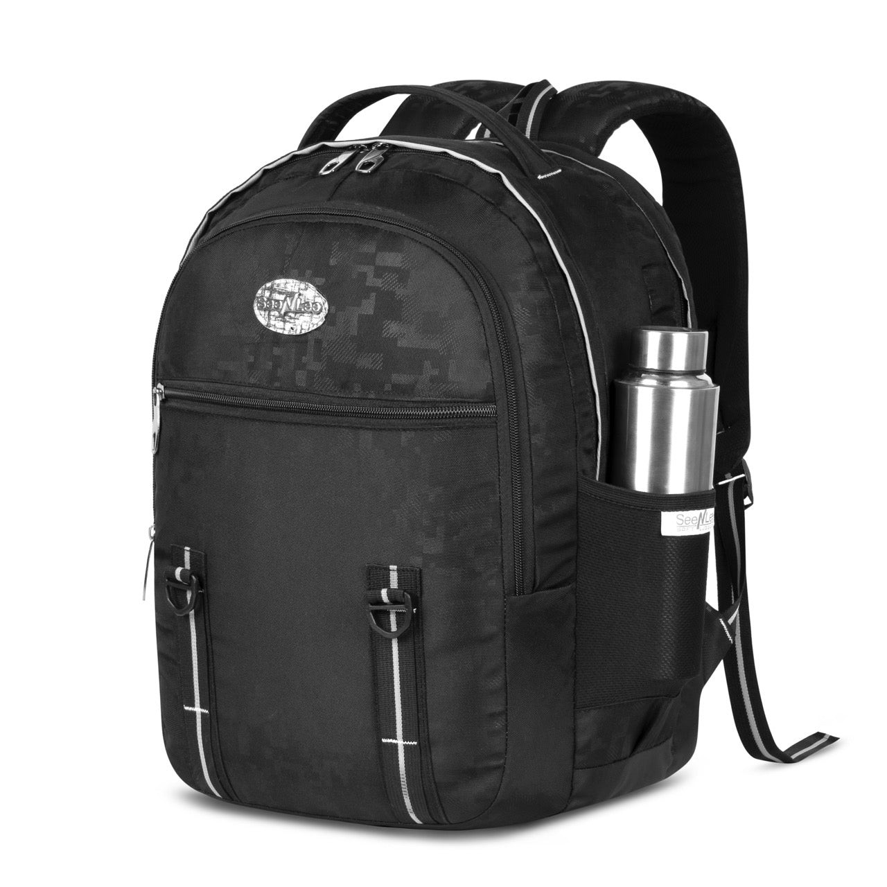 Seenlee Premium Black Backpack | Stylish Multipurpose Laptop Bag for College, Office & Travel | Bag for Men & Women