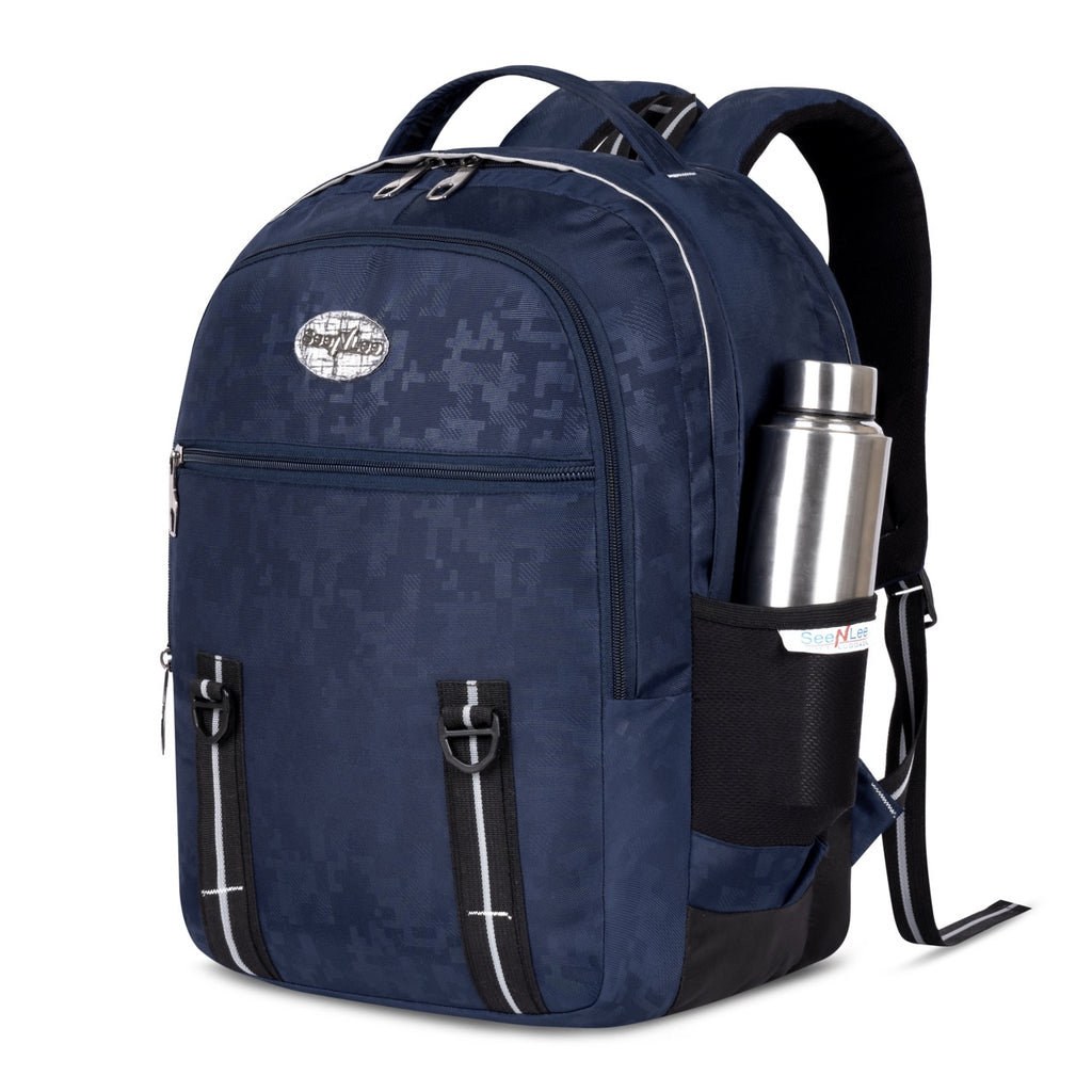 Seenlee Premium Navy Blue Backpack | Stylish Multipurpose Laptop Bag for College, Office & Travel | Bag for Men & Women