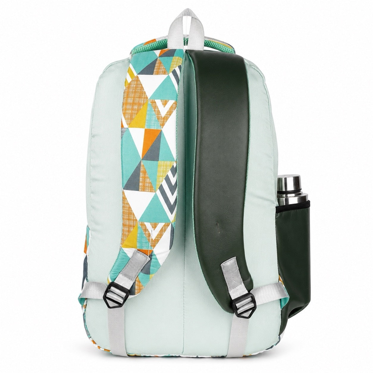 SeeNLee Unisex Printed Laptop Backpack with Bottle Pocket, Multiple Compartments, Padded Shoulder Straps | Stylish College, School, Office & Travel Backpack – Mint Green