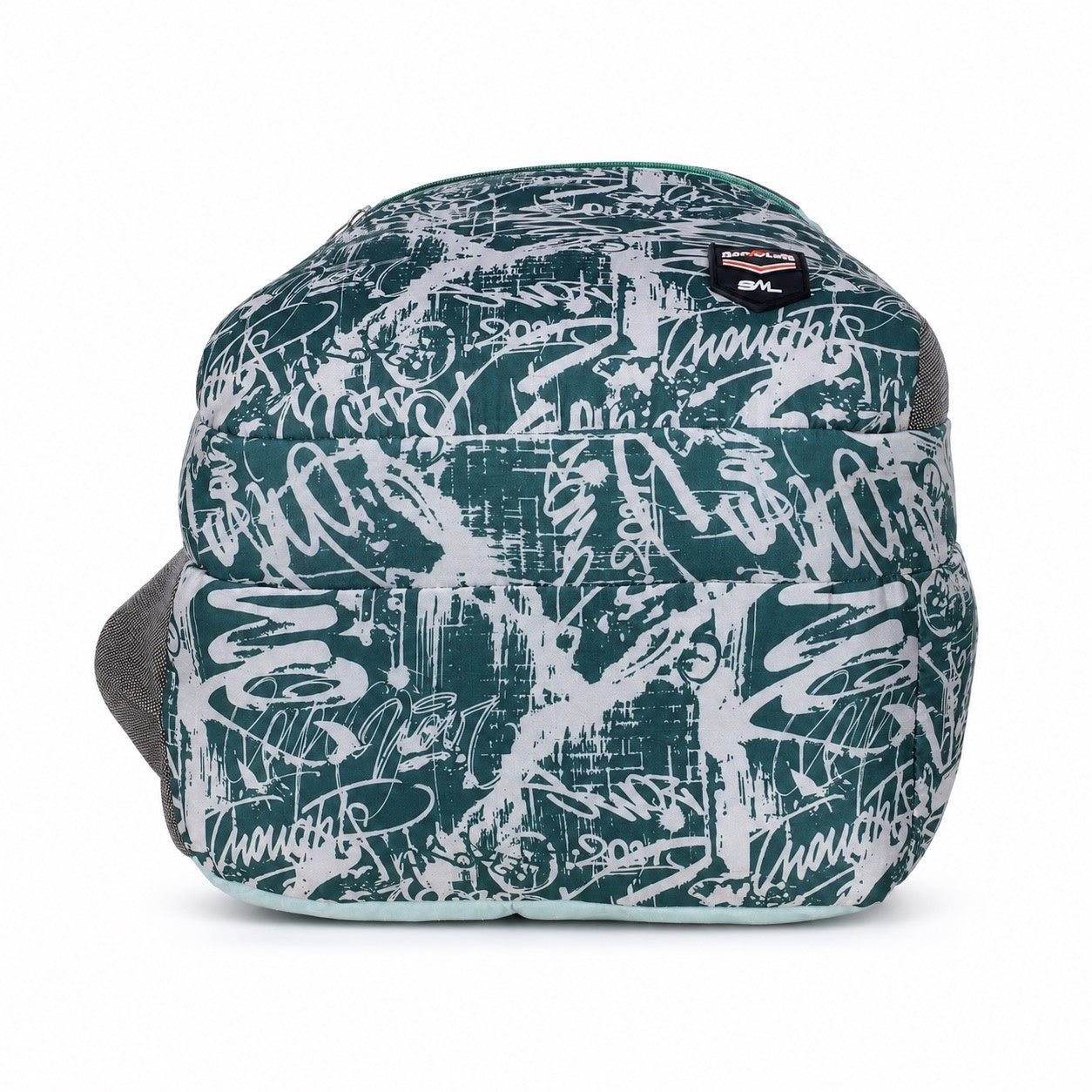 SeeNLee Unisex Printed Laptop Backpack with Multiple Compartments, Bottle Pocket & Padded Shoulder Straps | Stylish School, College, Office & Travel Bag – Aqua Blue & Dark Green