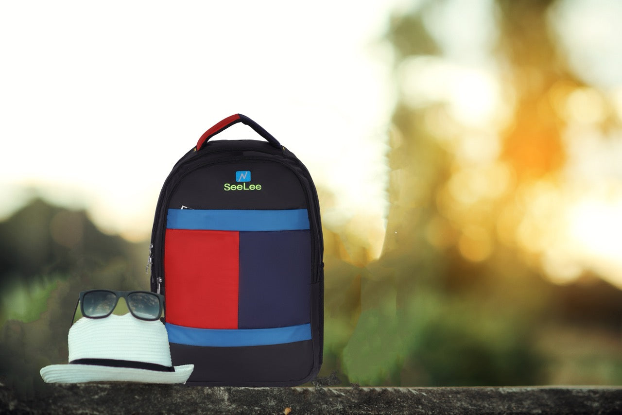 Seenlee Premium Colorblock Backpack | Stylish College, Office & Travel Laptop Bag for Men & Women
