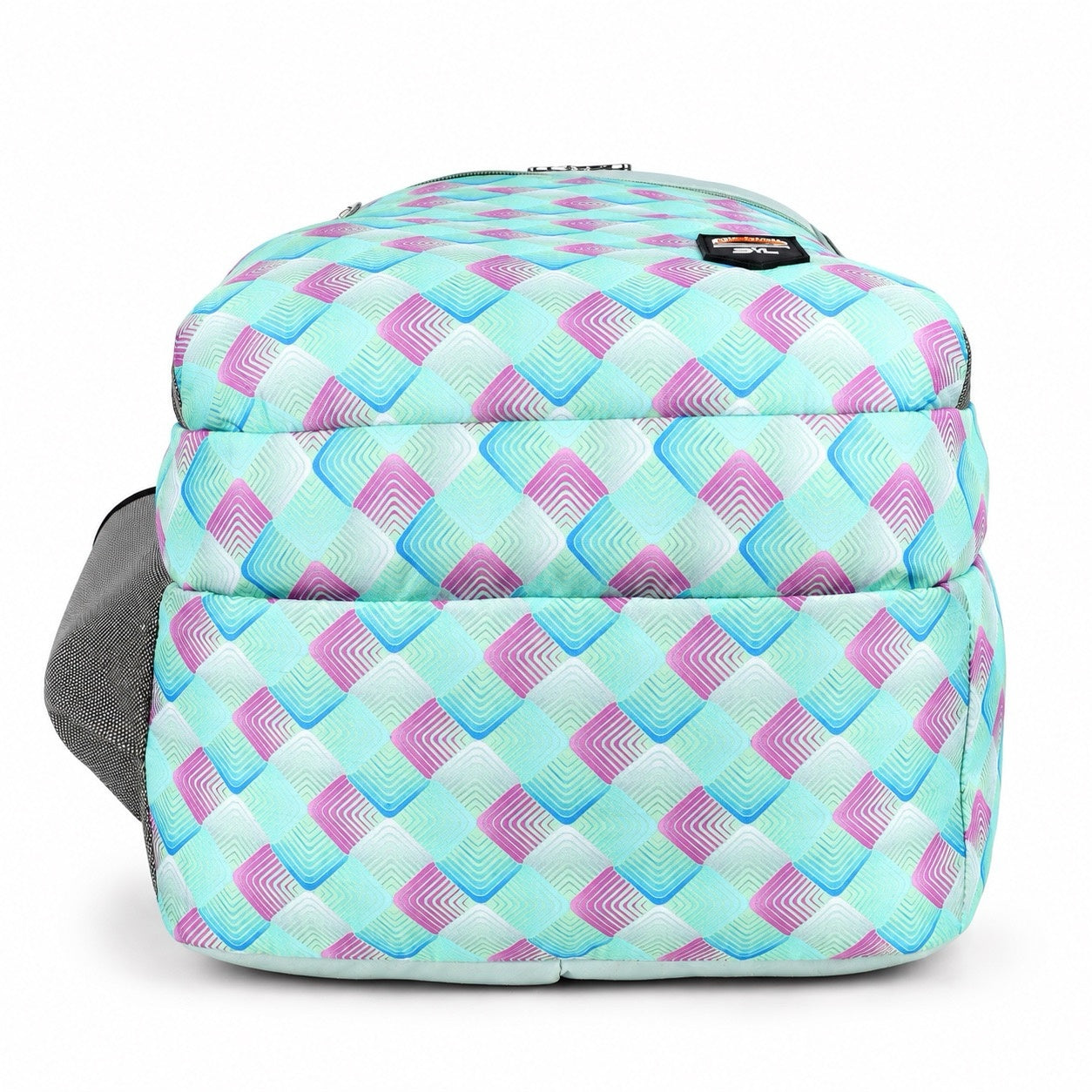 SeeNLee Unisex Printed Laptop Backpack with Multiple Compartments, Bottle Pocket & Padded Shoulder Straps | Stylish College, School, Office & Travel Backpack – Mint Green & Grey